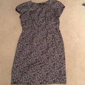 Banana Republic black/cream colored print dress.